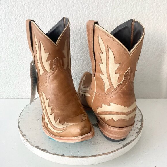 Lane WALK THE LINE Womens Brown Cowboy Bootie 10.5 Cowgirl Short Ankle Boots - Picture 1 of 11